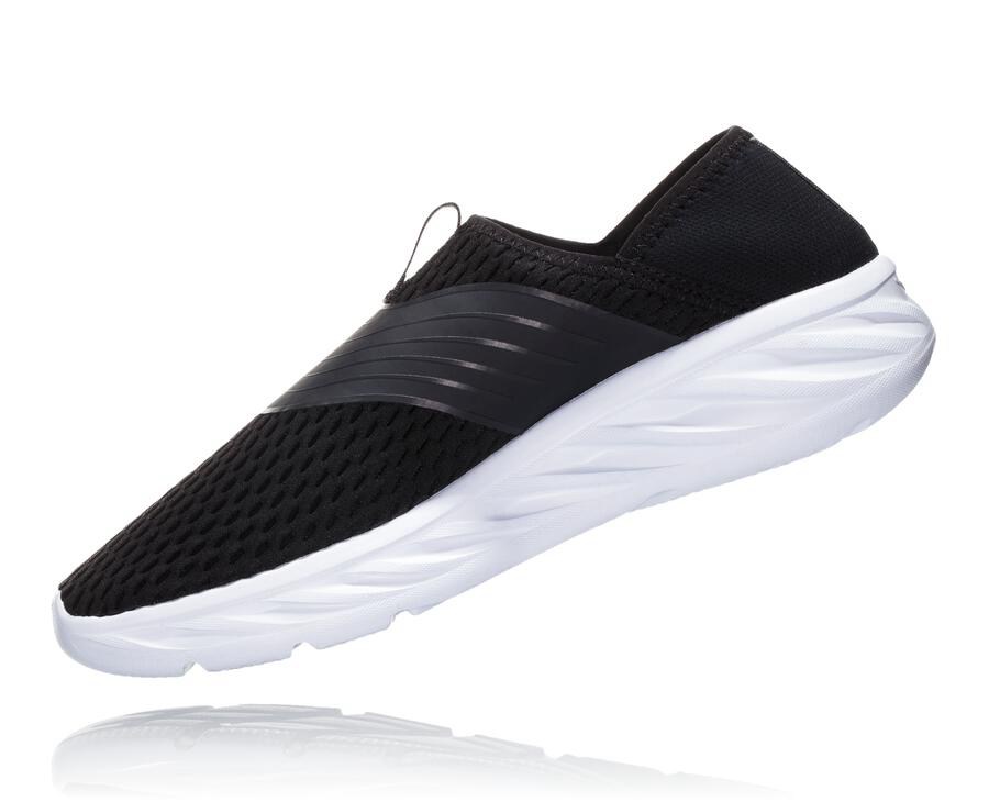 Hoka One One Sandals Mens Black/White - ORA Recovery - 67148TYPD